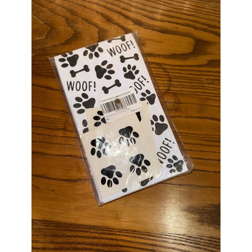 Dog Paw Print Bone Woof Stickers‎ Decal & Treat Bag Pack New 24 pack